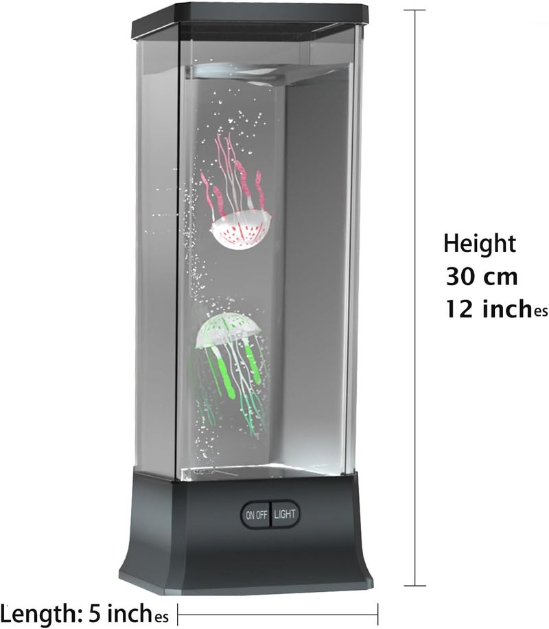 ColorLife Electric Jellyfish Tank Table Lamp with Color Changing Light Gift for Kids Men Women Home Deco for Room Mood Light for Relax(Black) - Image 1